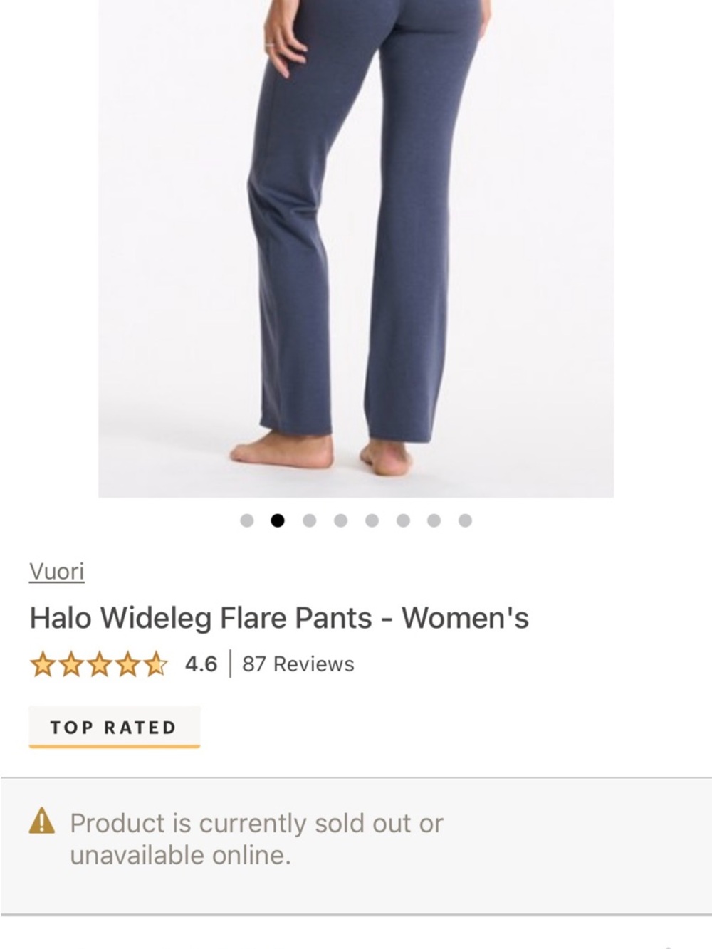 Vuori Halo Wideleg Flare Pants in Heather Grey